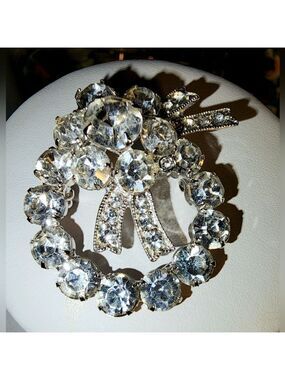 Vintage Eisenberg Ice Brooch Crystal Fashion Brooch 1940-50's